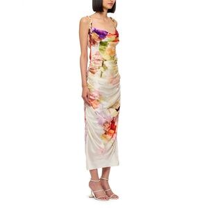 Leo Lin Elegant Multicolor Draped Women's Dress